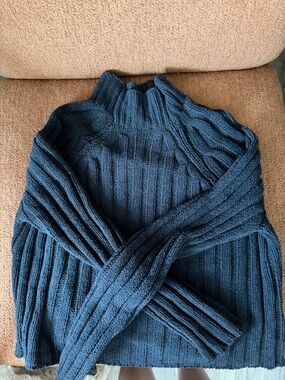 American Eagle Outfitters Navy Ribbed Mock Neck Sweater